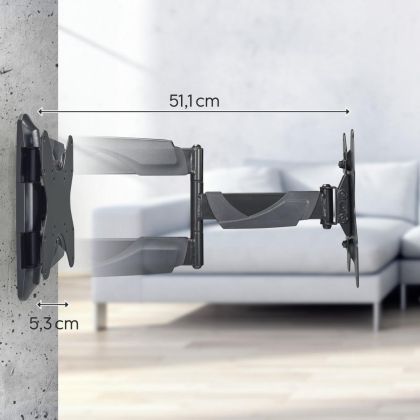 Hama TV Wall Bracket, Swivel, Tilt, Pull-out, 122 cm (48") up to 35 kg