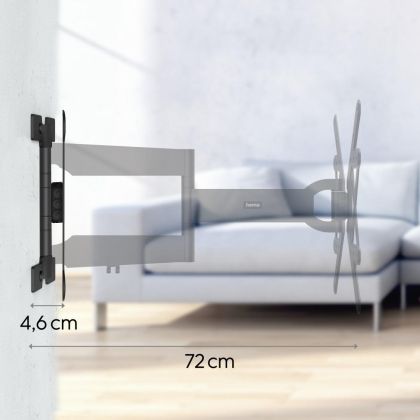 Hama FULLMOTION TV Wall Bracket, 400x400, 165 cm (65"), Extra-long Arm, Slim