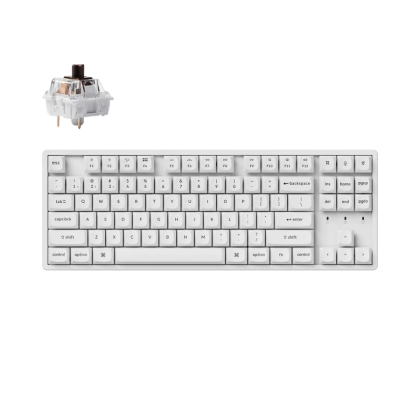 Mechanical Keyboard Keychron K8 Pro White QMK/VIA TKL K Pro(Hot Swappable) Brown Switch RGB Backlight Alluminium Frame
