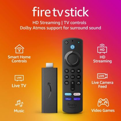 Мултимедиен плеър AMAZON Fire TV Stick Gen2, Wi-Fi 6, Alexa, Черен