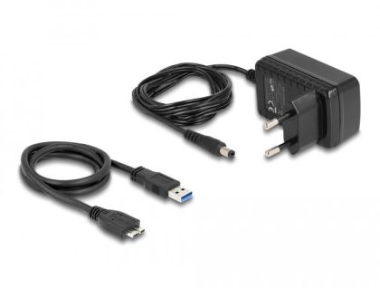 Delock Converter SuperSpeed USB 5 Gbps (USB 3.2 Gen 1) to SATA 6 Gbps incl. power supply