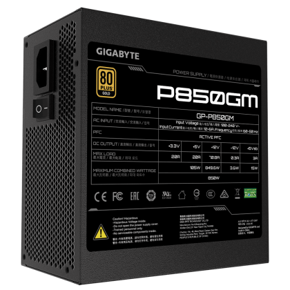 Power Supply Gigabyte P850GM, 850W 80+ GOLD Modular