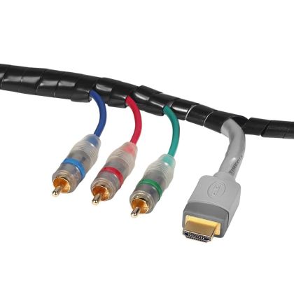 Hama Flexible Spiral Cable Conduit, Universal, 7.5 - 30 mm, 2.5 m, black