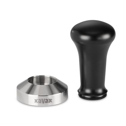 Xavax Tamping Set, 51 mm Tamper, Stainless Steel, with Tamper Mat, Non-slip, black