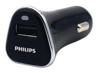 Philips car charger - 2 USB ports, 5V/2.1A, USB cable incl