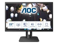 AOC Monitor LED 22E1D (21.5“, 16:9, 1920x1080, 20M:1, 1000:1, 250 cd/m2, 2ms, VGA, DVI, HDMI, Audio out, Speakers, Tilt, Vesa) Black, 3y