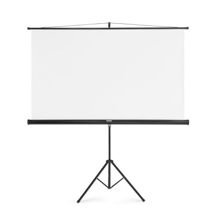 Hama Screen with tripod, 180 x 180 cm, 2-in-1, mobile set, telescopic tube, white