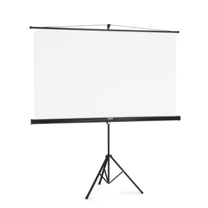 Hama Screen with tripod, 180 x 180 cm, 2-in-1, mobile set, telescopic tube, white