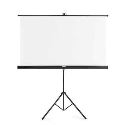 Hama Screen with tripod, 155 x 155 cm, 2-in-1, mobile set, telescopic tube, white
