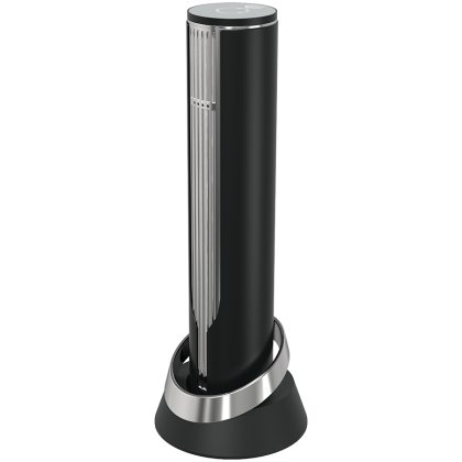 Prestigio Maggiore, smart wine opener, 100% automatic, opens up to 70 bottles without recharging, foil cutter included, premium design, 480mAh battery, Dimensions D 48*H228mm, black + silver color.