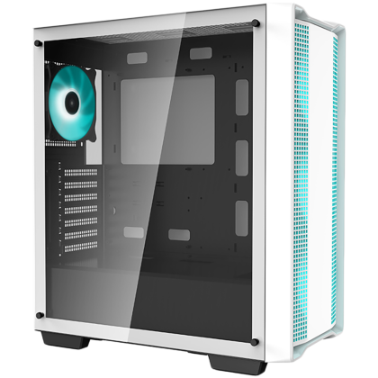 DeepCool CC560 WH, Mid Tower, Mini-ITX/Micro-ATX/ATX, 1xUSB3.0, 1xUSB2.0, 1xAudio, 4x120mm Pre-Installed LED Fans, Tempered Glass, Mesh Panel, White, R-CC560-WHGAA4-G-1