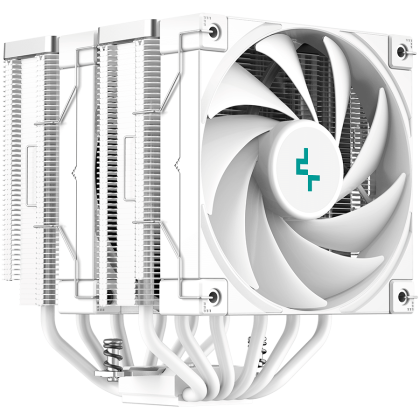 DeepCool AK620 WH, CPU Air Cooler, 2x120mm PWM FDB Fan, TDP 260W, 6 Heatpipes, White, LGA2066/2011-v3/2011/1700/1200/115x, AMD AM5/AM4, 129x138x160 mm(LxWxH), 3Y, R-AK620-WHNNMT-G-1