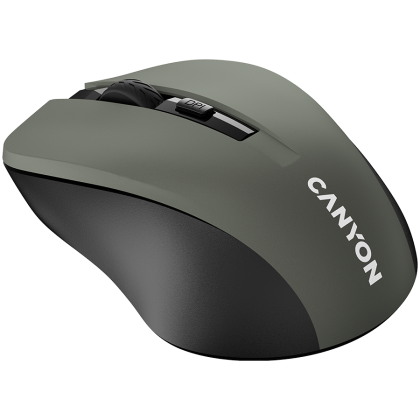 CANYON MW-1, 2.4GHz wireless optical mouse with 4 buttons, DPI 800/1200/1600, Gray, 103.5*69.5*35mm, 0.06kg