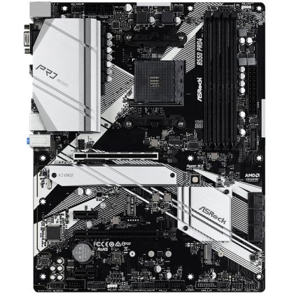 ASROCK Main Board Desktop B550 PRO4 (AM4, B550, 4xDDR4, 1xPCIe 4.0x16, 1xPCIe 3.0x16, 2xPCIe 3.0x1,6xSATA,1x M.2 Gen4 x4, 1xM.2, 2xUSB3.2 Gen2, 6xUSB3.2 Gen1, HDMI, D-SUB, GLAN, ATX, Retail)