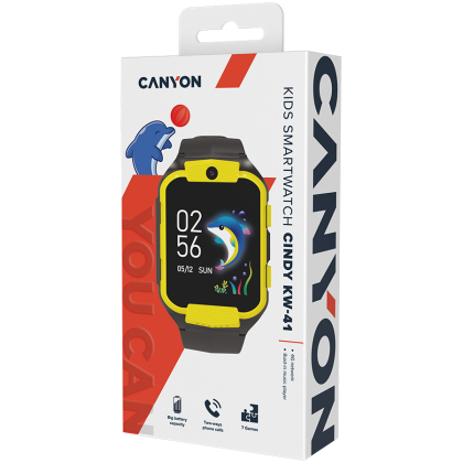 Smartwatch Canyon Cindy KW-41 4G Camera Music Yellow Black (CNE-KW41YB)