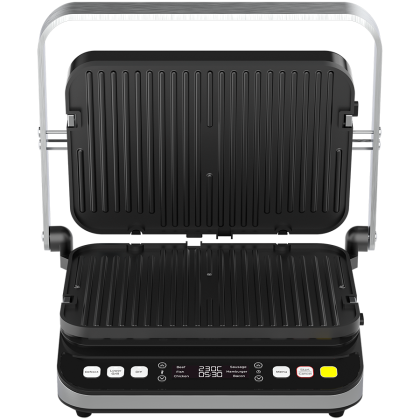AENO ''Electric Grill EG5: 2000W, 2 heating modes - Lower Grill, Both Grills, 6 preset programs, Defrost, Max opening angle -180°, Temperature regulation, Timer, Removable double-sided plates, Plate size 320*220mm''