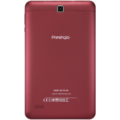 Prestigio Wize 3418 4G, PMT3418_4GE_C_WN, Signal SIM, 4G 8''(800*1280)IPS display, Android 6.0, up to 1.1GHz 64-bit quad core, 1GB DDR, 8GB Flash, 0.3MP Front + 2.0MP rear cameral, 4200mAh battery, Color/ Wine Red.