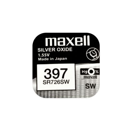Бутонна батерия сребърна MAXELL SR726 SW /AG2/ 397/, 1.55V