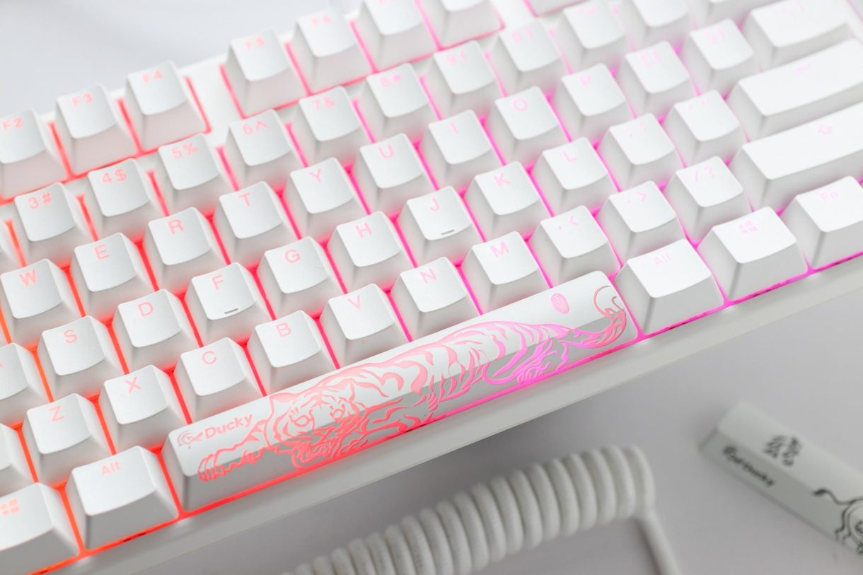 Keyboard Ducky One 3 White TKL Hotswap Cherry MX Silent Red, RGB, PBT Keycaps