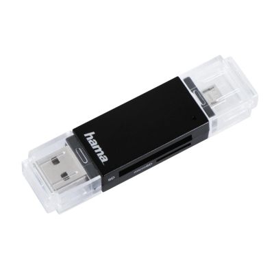 Hama "Basic" USB 2.0 OTG Cardreader, SD/microSD, black