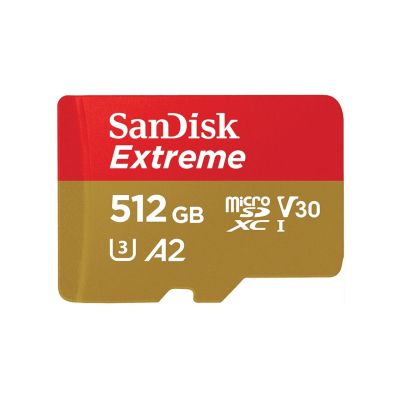 Memory card SANDISK Extreme microSDXC, 512GB, Class 10 U3, V30 130 MB/s