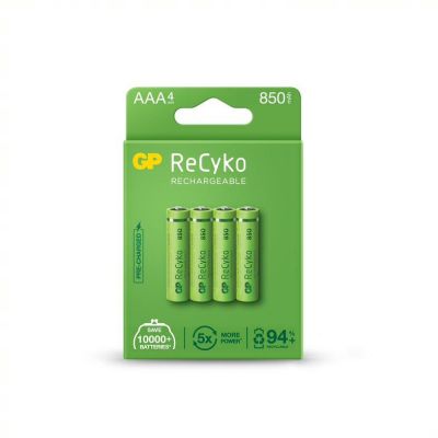 Rechargeable Battery GP R03 AAA 850mAh NiMH 85AAAHCE-EB4 RECYKO , 4 pc in blister