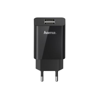 Мрежово зарядно HAMA Universal, 2 x USB-A, 2.1 A, Черен