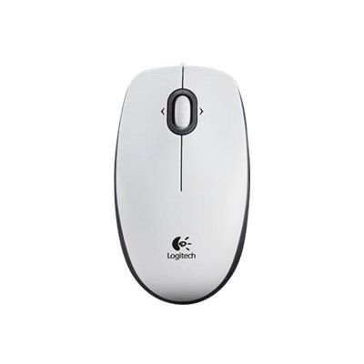 Wired optical mouse LOGITECH B100, White, USB