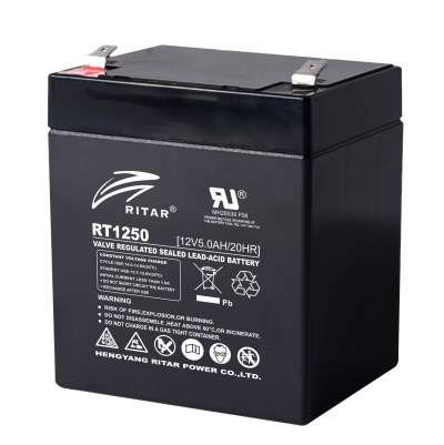 Оловна батерия RITAR, (RT1250) AGM, 12V, 5Ah, 90/ 70/ 10 1mm, Терминал 2
