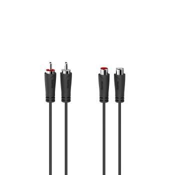 Audio Extension Cable HAMA 2 RCA Male Plugs - 2 RCA Female Jacks, 1.5 m