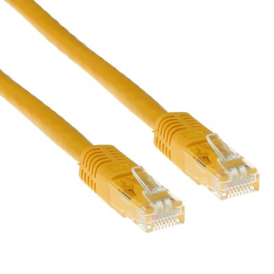 Мрежов пач кабел ACT U/UTP, CAT 6, RJ-45 - RJ-45, 0.5 m, Медни проводници, Жълт, Булк опаковка