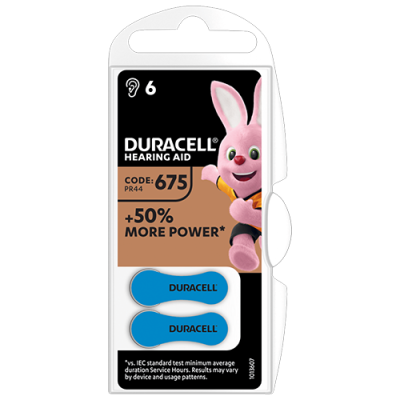 Zink Air battery DURACELL ZA675 6pcs. button for Hearing aids