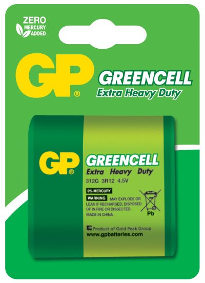 Цинк карбонова батерия GP  3R12 /1 бр. в опаковка/ блистер GREENCELL 4.5V GP