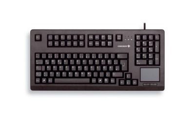 Compact wired keyboard CHERRY G80-11900 with touchpad, black