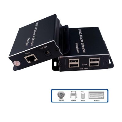 USB Extender by single CAT5e/6 till 100 m ESTILLO ASKHU04-USB 1x4