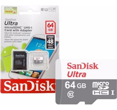 Memory card SANDISK Ultra microSDHC UHS-I, 64GB, Class 10, 80Mb/s, Adapter