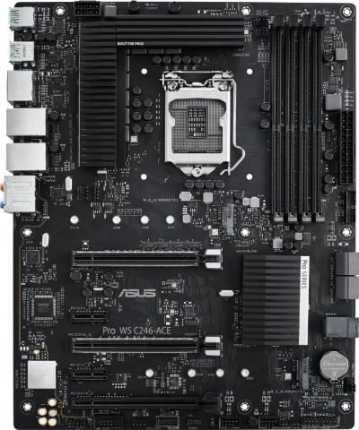 Motherboard ASUS WS C246 Pro, Socket 1151, dual M.2, 4 x PCIe 3.0 x16, Dual Lan
