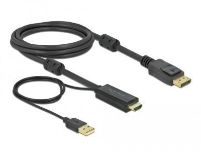 Cable Delock HDMI to DisplayPort cable 4K 30 Hz 2 m, Black