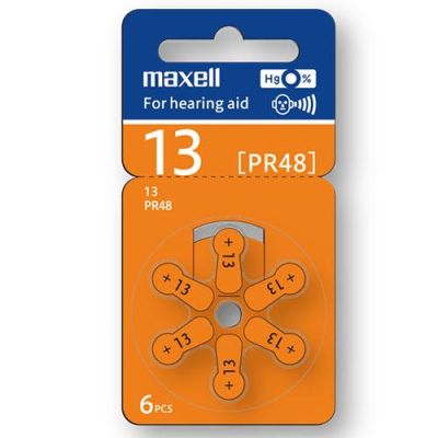 Zink Air battery MAXELL ZA13 6pcs. button for Hearing aids