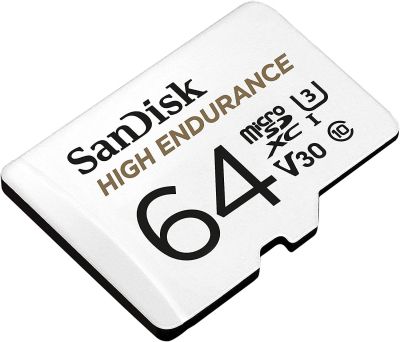Карта памет SANDISK High Endurance micro SDXC UHS-I, U3, SD Адаптер, 64GB, Class 10, 100Mb/s