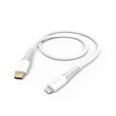 Hama Charging Cable, USB-C - Lightning, 1.5 m, white