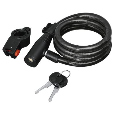 Hama Bicycle Spiral Cable Lock, 120 cm, Black