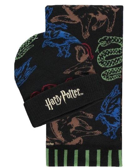 Комплект шал и шапка DIFUZED Harry Potter, Черен