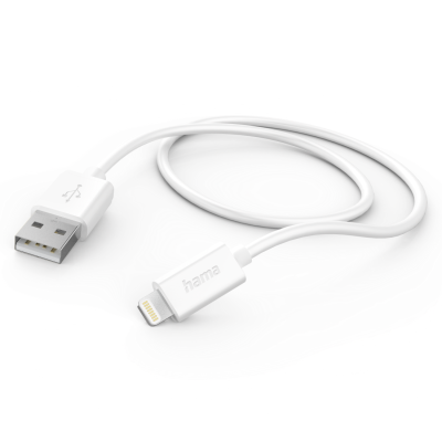 Кабел HAMA, USB Charging/Sync, Lightning, Apple iPhone, 1.0м, Бял