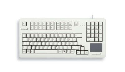 Компактна жична клавиатура CHERRY G80-11900, с Trackball, сива