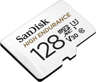 Карта памет SANDISK High Endurance micro SDXC UHS-I, U3, SD Адаптер, 128GB, Class 10, 100Mb/s