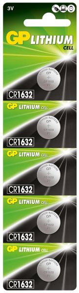 Battery lithium CR-1632 3V  GP BATTERIES, 5 pcs in blister /price is for 1 pc/