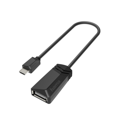 Кабел HAMA, USB 2.0 OTG micro USB - женско USB 2.0, 480 Mbit/s, Черен