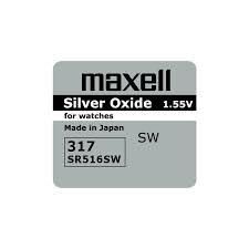 Button Battery Silver MAXELL SR-516 SW /317/  1.55V