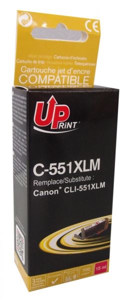 Мастилница UPRINT CLI-551XL CANON, С чип, Magenta